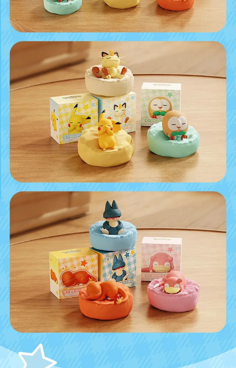 6 Styles Pokémon Pikachu Meowth Rowlet Charmander Gonbe Sleep Starry Dream Series Action Figure – Cartoon Toy Gift Model
