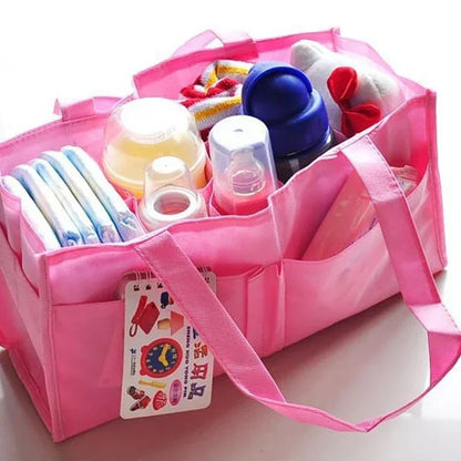 Bolso de pañales de gran capacidad para bebés, portátil, con almacenamiento para biberones y organizador multibolsillos
