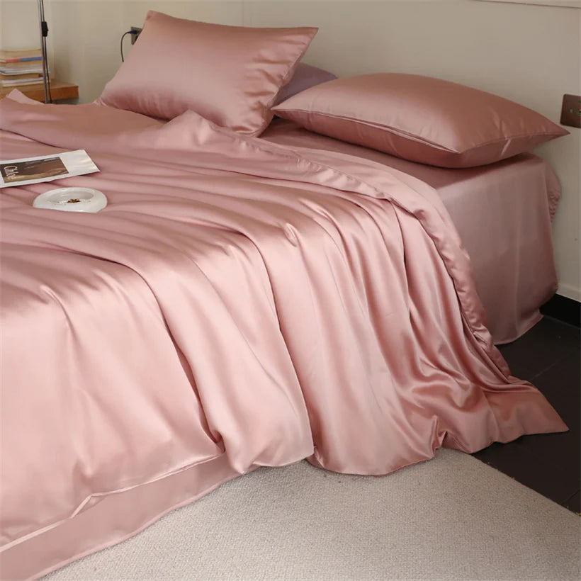100% Mulberry Silk Bedding Set – Luxury Duvet Cover, Bed Sheet & Pillowcase Set