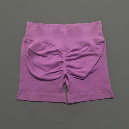 Pantalones cortos de gimnasio sin costuras con efecto Scrunch Butt para mujer – Pantalones cortos de yoga de cintura alta para correr, entrenar, fitness y ropa deportiva