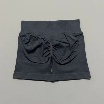 Pantalones cortos de gimnasio sin costuras con efecto Scrunch Butt para mujer – Pantalones cortos de yoga de cintura alta para correr, entrenar, fitness y ropa deportiva