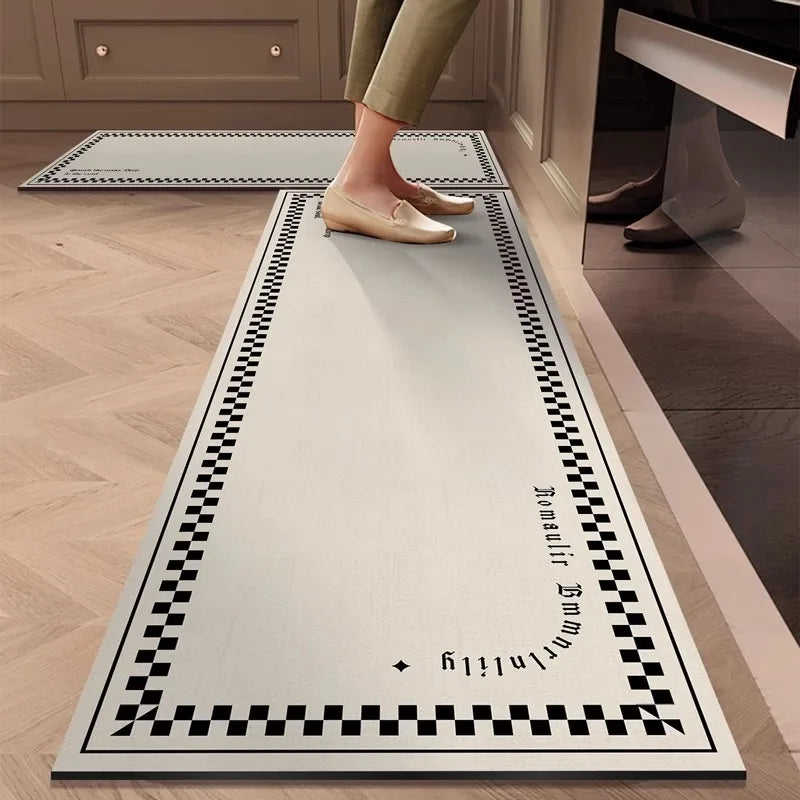 German Kitchen Floor Mat – Waterproof Oil-Resistant Diatomaceous Earth Absorbent Pad, Non-Slip Quick-Dry Dirt-Resistant Kitchen Rug