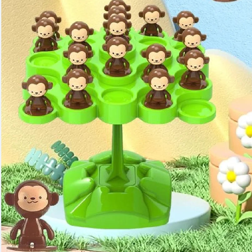 Jeu de l'arbre d'équilibre du singe – Jouet d'entraînement à la concentration et à l'équilibre pour enfants, jeu de société interactif parent-enfant, jouet de développement des compétences éducatives de la série musicale pliable