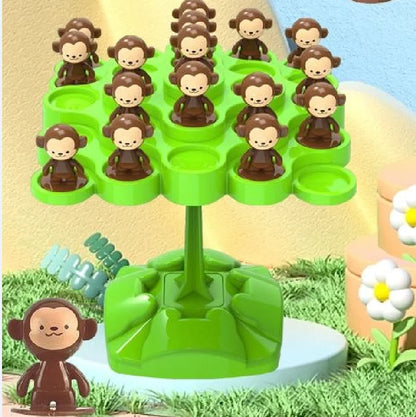 Jeu de l'arbre d'équilibre du singe – Jouet d'entraînement à la concentration et à l'équilibre pour enfants, jeu de société interactif parent-enfant, jouet de développement des compétences éducatives de la série musicale pliable