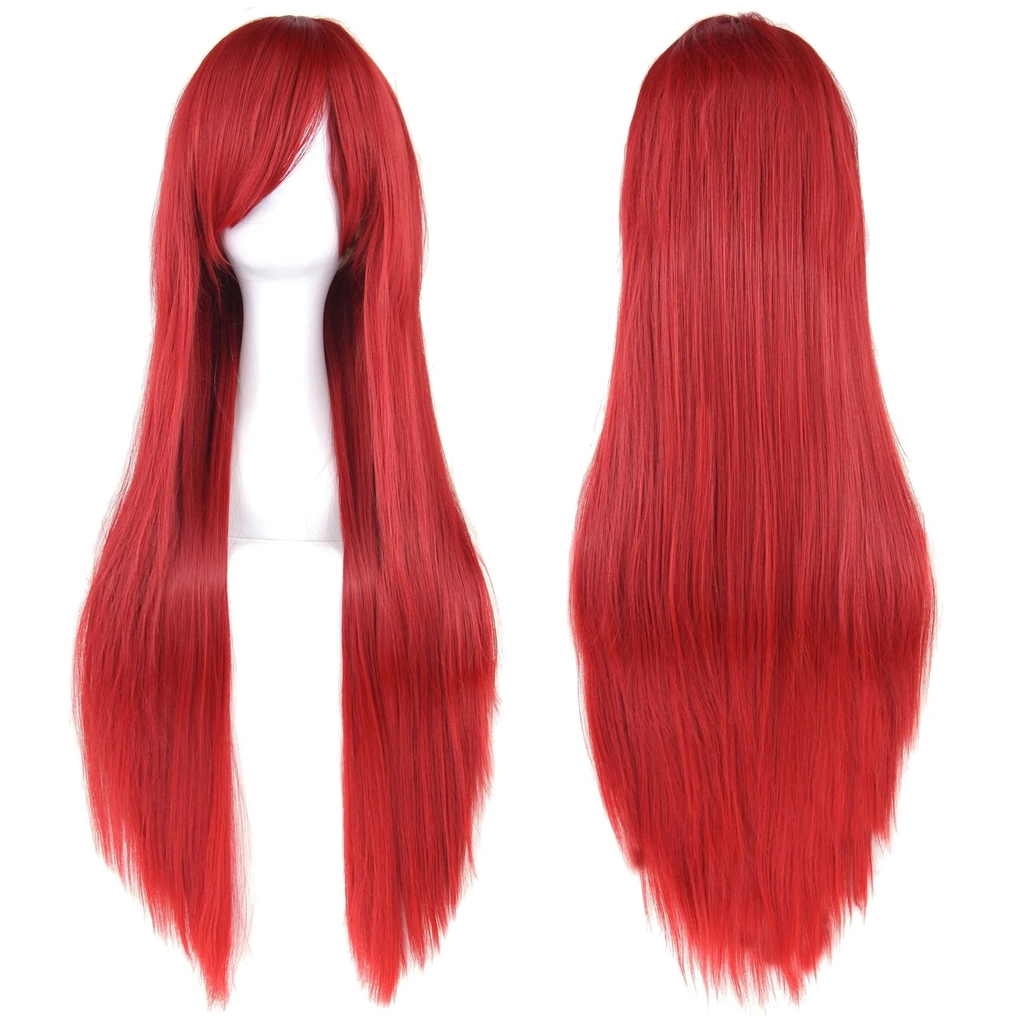 80cm Long Straight Multicolor Heat-Resistant Synthetic Cosplay Wig – Anime Halloween Party Costume Hairpiece