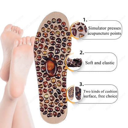 Foot Massage Insoles – Soft Rubber Cobblestone Reflexology Acupressure Foot Pads for Relaxation, Comfort & Daily Foot Care