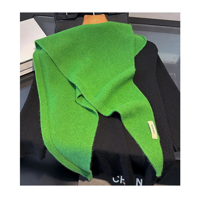 100% Wool Winter Scarf for Women Long Warm Cashmere Feel Shawl Wrap Solid Pashmina Hijab Head Scarf
