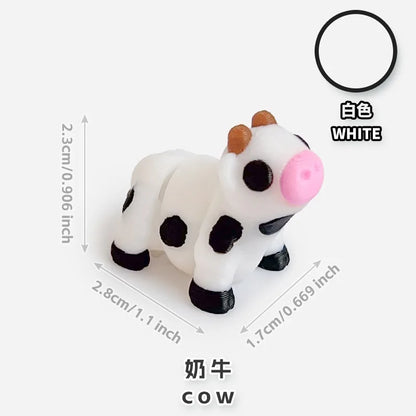 10/50 unidades de figuras de mini animales impresas en 3D – Modelos de simulación de dibujos animados móviles, juguetes coleccionables bonitos, decoración de escritorio y set de regalo de cumpleaños