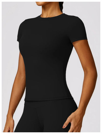 Camiseta de running NCLAGEN para mujer – Top deportivo transpirable de manga corta para gimnasio, yoga, fitness, entrenamiento y ropa deportiva