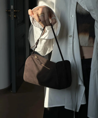 Bolso bandolera retro de cuero dividido de los 90 para mujer – Mini bolso de hombro de lujo 2026, bolso de moda de gamuza de piel de vaca suave con correa de un solo hombro para estilo casual y vintage