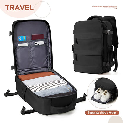 Lumin 42x18x29cm Travel Backpack – Cabin-Size Hand Luggage Bag for Men & Women, Laptop Backpack for Travel, Work & Leisure