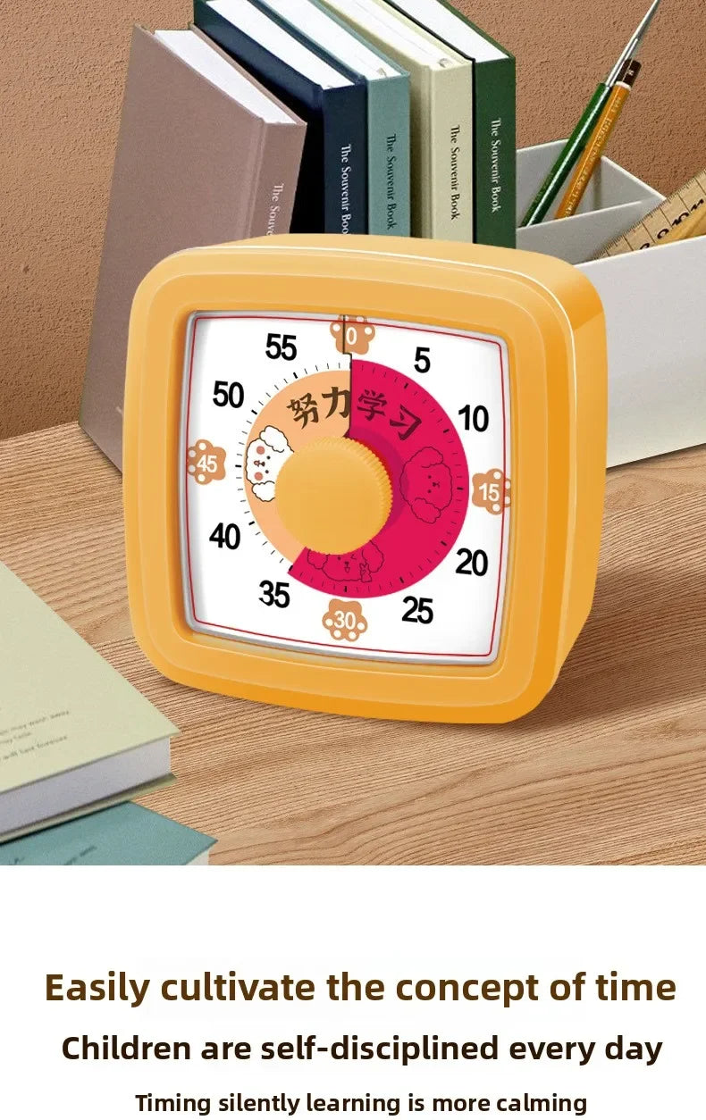 Temporizador visual de 60 minutos con luz nocturna – Reloj de cuenta regresiva para niños, estudiantes y productividad