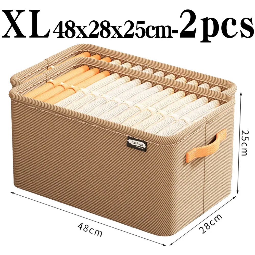 Thickened Clothes Storage Organizer – Foldable Wardrobe Storage Box for Pants, Sweaters, Jeans & Clothing, Drawer Organizer Cabinet Storage Container for Home Organization