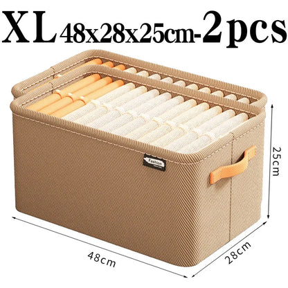 Thickened Clothes Storage Organizer – Foldable Wardrobe Storage Box for Pants, Sweaters, Jeans & Clothing, Drawer Organizer Cabinet Storage Container for Home Organization