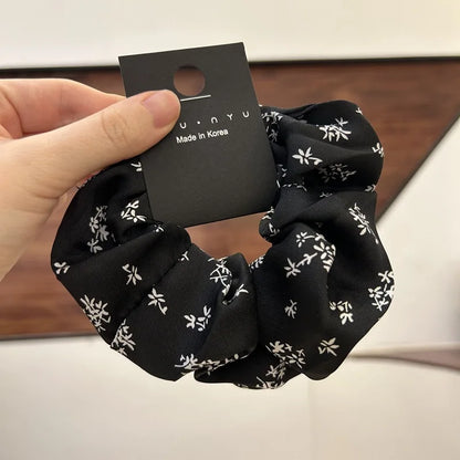 Korean Leopard Print Oversized Scrunchie – Large Elastic Hair Tie for Women & Girls | Retro Fashion Ponytail Hair Accessory