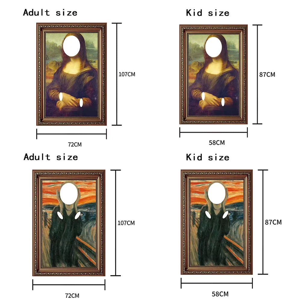 Mona Lisa & The Scream Mural Cosplay Costume – Funny Sponge Suit for Adults, Boys & Girls, Halloween, Carnival, Party & Dress-Up