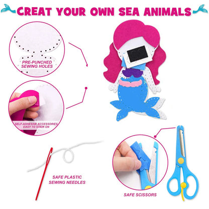 Kit de costura de animales del bosque para niños – Juego de manualidades de fieltro para principiantes, juguete educativo de costura, regalo de aprendizaje creativo y artístico para niñas