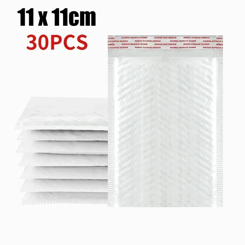 Sobres de burbujas blancos – Sobres de envío acolchados impermeables con autocierre, bolsas de embalaje de burbujas gruesas para envíos seguros (11/15/23 cm)