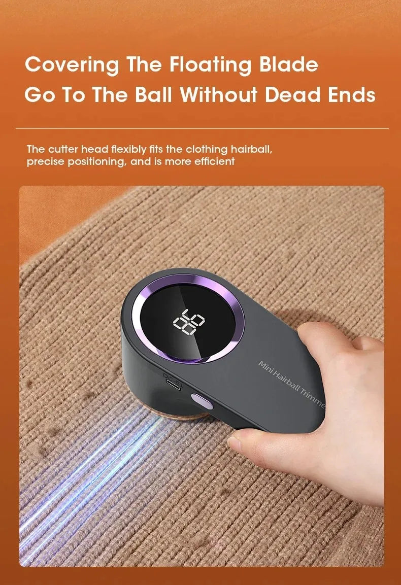 Rechargeable Electric Fabric Shaver – Portable Lint & Fuzz Remover with LED Display for Clothes & Upholstery
