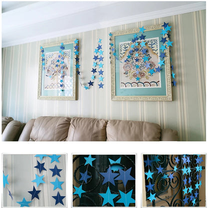 4M Moon & Star Glitter Paper Garland – Hanging Party Banner for Weddings, Eid, Baby Showers & Celebrations