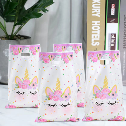 10/25/50 unidades Bolsas de Regalo de Unicornio para Dulces – Lindas Bolsas de Mano para Recuerdos de Fiesta, Decoraciones de Cumpleaños, Baby Showers, Regalos para Niños y Artículos de Celebración