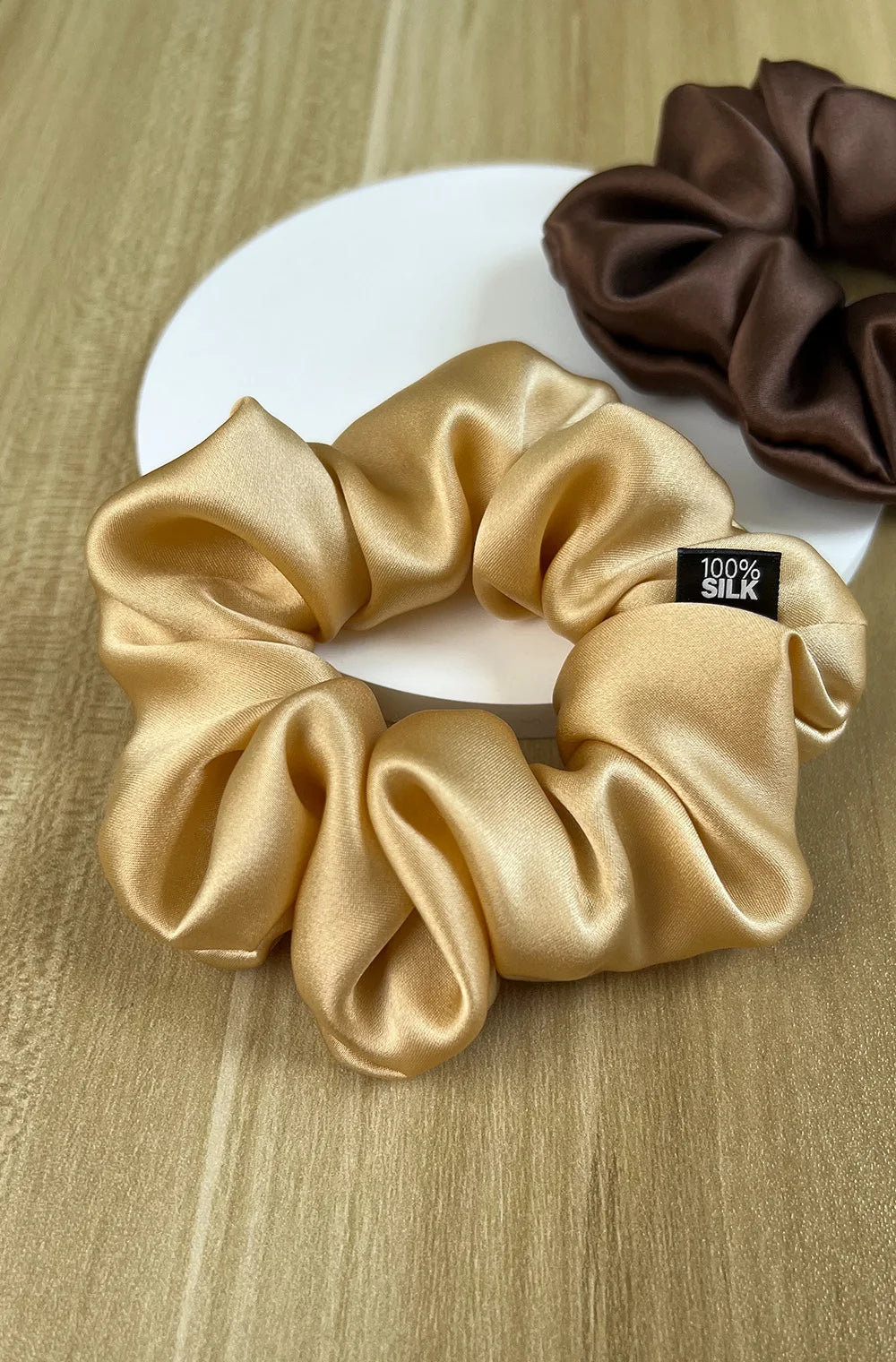 Goma para el pelo 100% seda Mulberry – 19 Momme, elástico grande para mujeres y niñas | Accesorio de lujo de seda para coleta