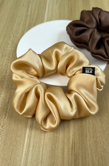 Goma para el pelo 100% seda Mulberry – 19 Momme, elástico grande para mujeres y niñas | Accesorio de lujo de seda para coleta