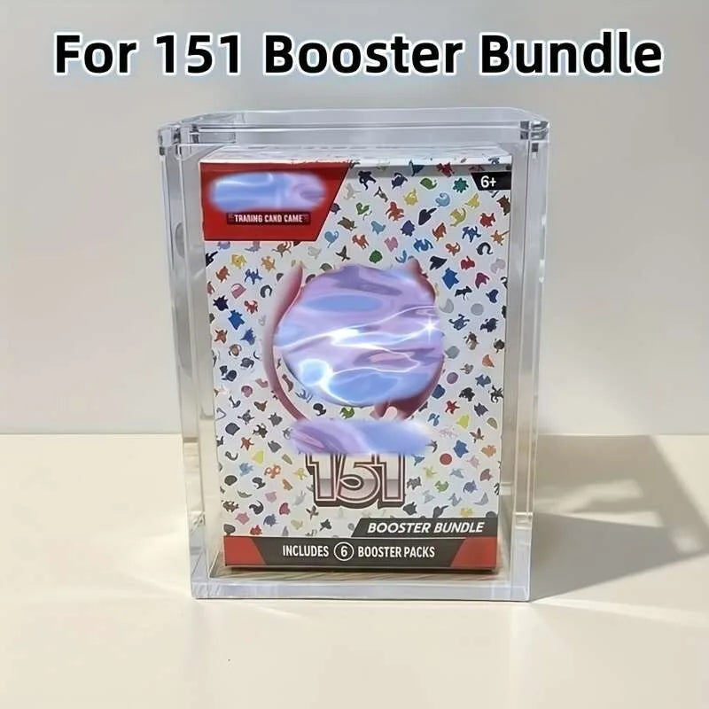 Acrylic Trading Card Storage Box – Magnetic Closure Stackable Case for Booster & Elite Trainer TCG Cards (1–2 Pack)
