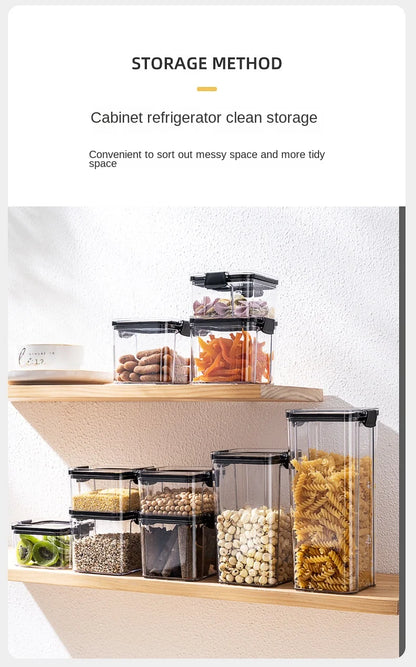 Juego de recipientes herméticos de cocina – Contenedores grandes de plástico para granos con tapas a prueba de humedad para almacenar alimentos y condimentos