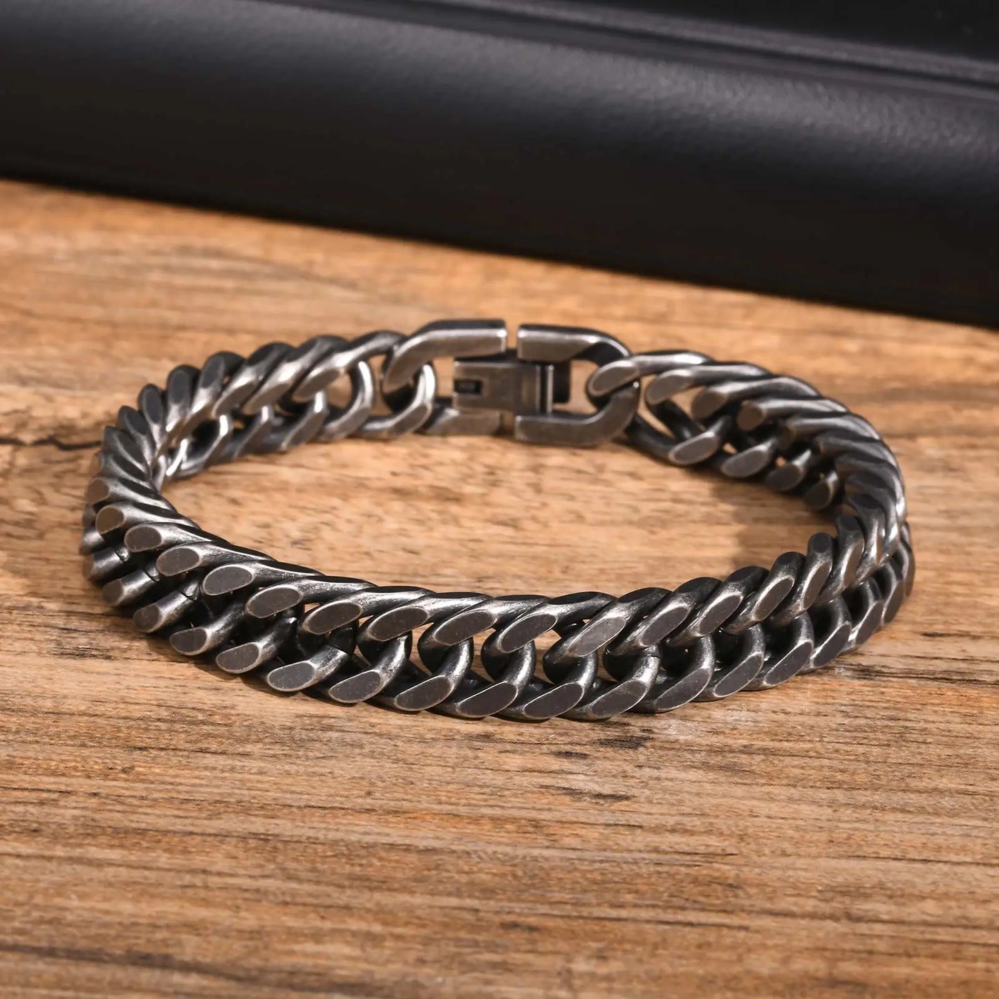 Vintage Byzantine Chain Bracelet – Stainless Steel Braided Link Wristband for Men & Boys | Retro Fashion Jewelry Gift for Father