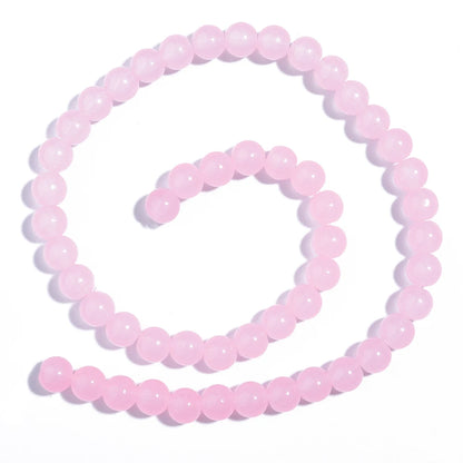 1 brin de perles de verre unies 6/8mm – Perles rondes intercalaires lâches pour la fabrication de bijoux DIY, bracelets faits main, colliers et accessoires d'artisanat