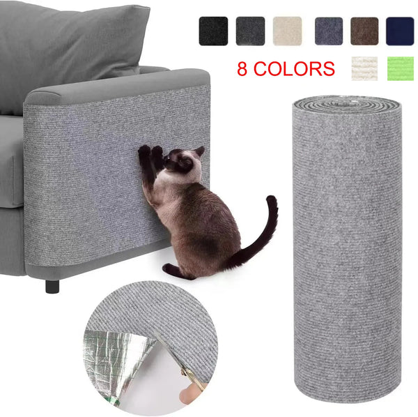Self-Adhesive Cat Scratching Mat – Trimmable DIY Carpet Protector for Walls, Corners & Furniture