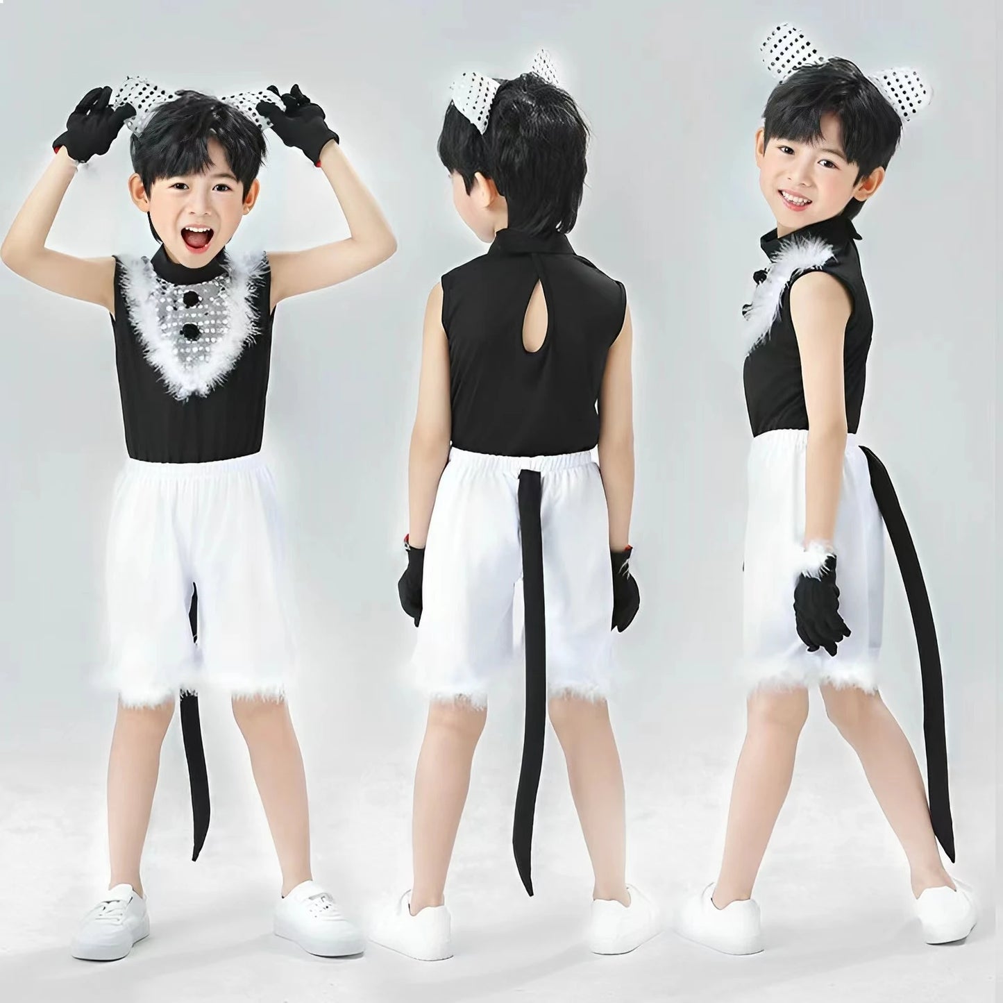 Cute Cat Cosplay Costume for Kids – Cat Girl & Cat Boy Animal Outfit for Children, Halloween Dance, Party & Dress-Up