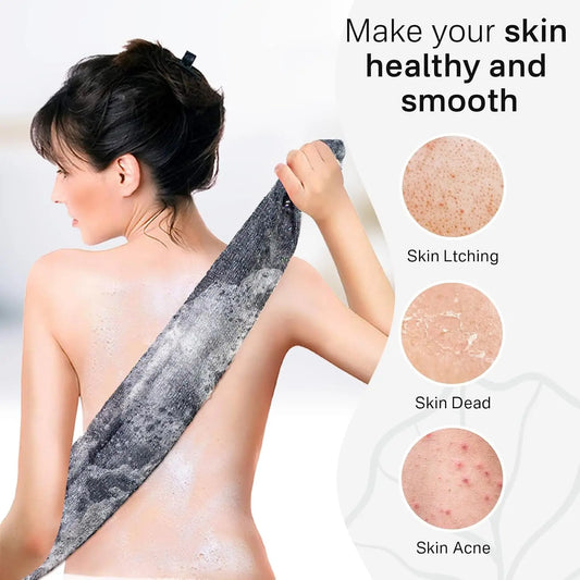 Toalla de baño exfoliante – Estropajo de espalda para el cuerpo, paño de lavado, esponja de ducha suave para limpieza profunda, exfoliación de la piel y accesorios de baño
