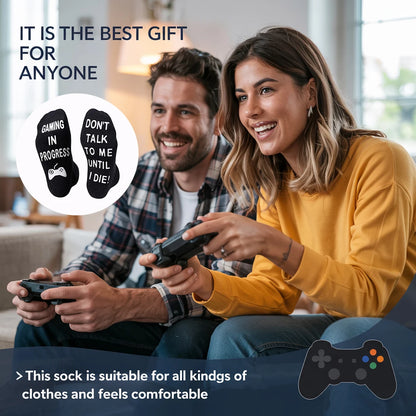 Funny Gaming Socks for Men & Boys – “Gaming in Process” Novelty Video Game Socks, Gamer Gift Idea