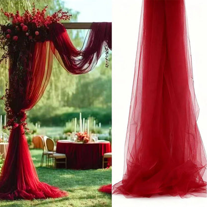 White Sheer Wedding Arch Drapes – 75cm x 6M Tulle Backdrop Fabric for Ceremonies & Parties
