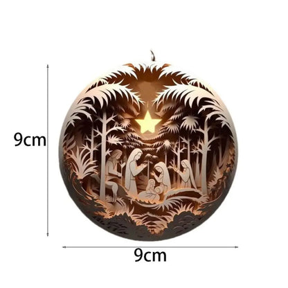 Acrylic Painted Nativity Christmas Ornament – Hangable Religious Pendant Decoration for Christmas Tree, Holiday Home Decor & Gifts