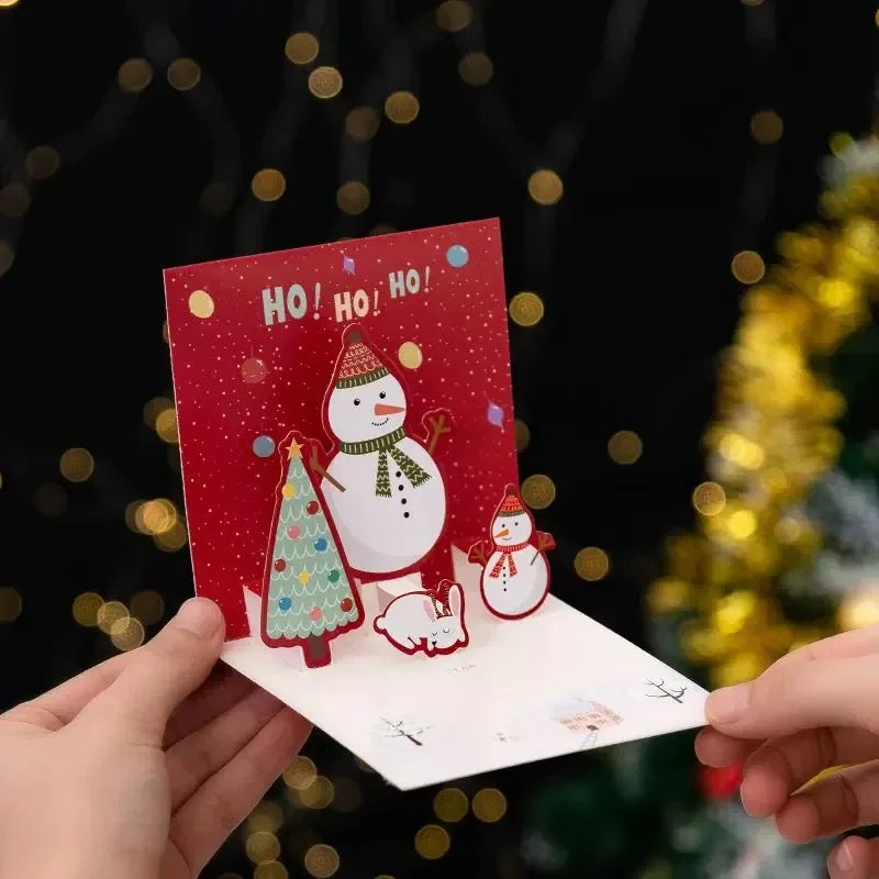 3D Folding Christmas Greeting Card – Merry Christmas & Happy New Year Gift Card for Xmas Party, Navidad & Holiday Decor