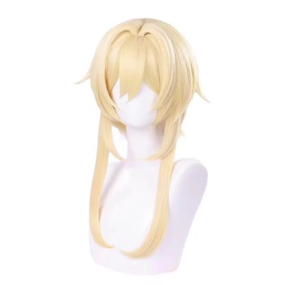 Genshin Impact Lumine Cosplay Wig | Light Blonde Synthetic Hair Wig for Halloween, Party & Anime Costume