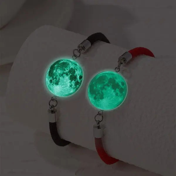 Luminous Sun & Moon Couple Bracelets – Handmade Braided Rope Matching Charm Bracelets for Men & Women | Romantic Jewelry Gift