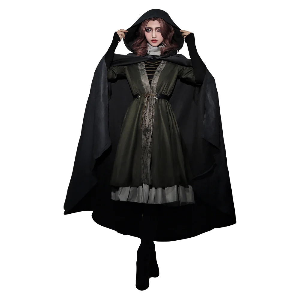 Halloween Party Women Cosplay Costume | Anime Game Style Hooded Cape Dress | Full Outfit Casual Party Wear