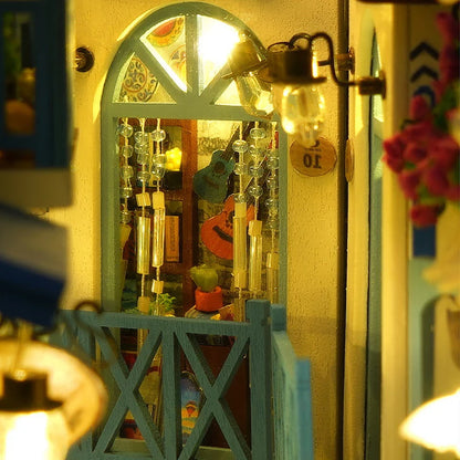Kit de book nook à fabriquer soi-même – Maquette de maison de poupée miniature en bois à insérer dans une étagère pour adultes, loisirs créatifs et décoration d'intérieur