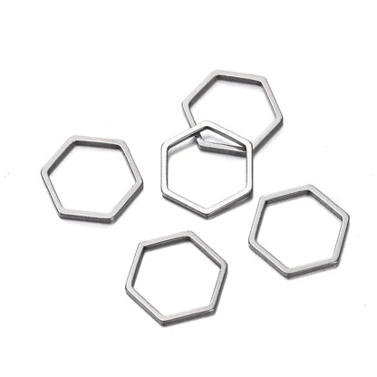 10 breloques géométriques creuses en acier inoxydable pour bijoux – Connecteurs de pendentif pour boucles d'oreilles, colliers et fabrication de bijoux