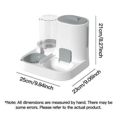 1-Pack Automatic Gravity-Fed Cat Water Dispenser & Feeder – Spill-Proof Large-Capacity One-Piece Food & Water Station
