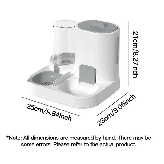 1-Pack Automatic Gravity-Fed Cat Water Dispenser & Feeder – Spill-Proof Large-Capacity One-Piece Food & Water Station