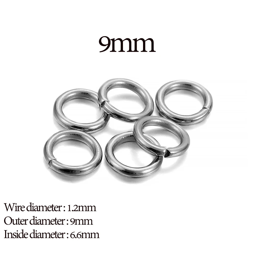 30 à 200 Anneaux de jonction fendus en acier inoxydable (3 à 25 mm) – Connecteurs à boucle ouverte pour la fabrication de bijoux, bracelets, colliers et loisirs créatifs