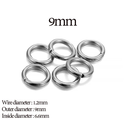 30 à 200 Anneaux de jonction fendus en acier inoxydable (3 à 25 mm) – Connecteurs à boucle ouverte pour la fabrication de bijoux, bracelets, colliers et loisirs créatifs