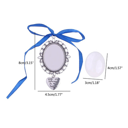 Wedding Bouquet Photo Charm – Oval Picture Frame Pendant Brooch for Bridal Bouquets & Memorial Keepsakes