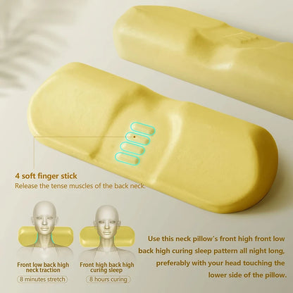 Almohada cervical de espuma viscoelástica – Almohada ergonómica contorneada para soporte de cuello, almohada ortopédica para dormir para quienes duermen de lado, boca arriba y boca abajo, cojín de cama para alivio de presión