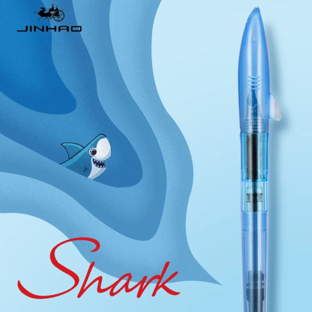Stylo-plume Jinhao Shark – Stylo-plume à plume fine de 0,5 mm pour la calligraphie, l'écriture, le travail de bureau, les fournitures scolaires et la papeterie étudiante
